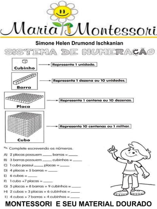 Simone Helen Drumond Ischkanian
MONTESSORI E SEU MATERIAL DOURADO
 