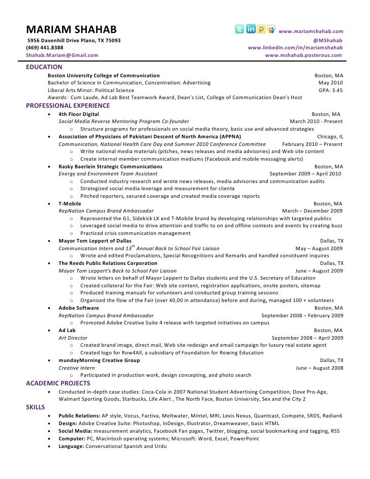 Mariam Shahab Resume