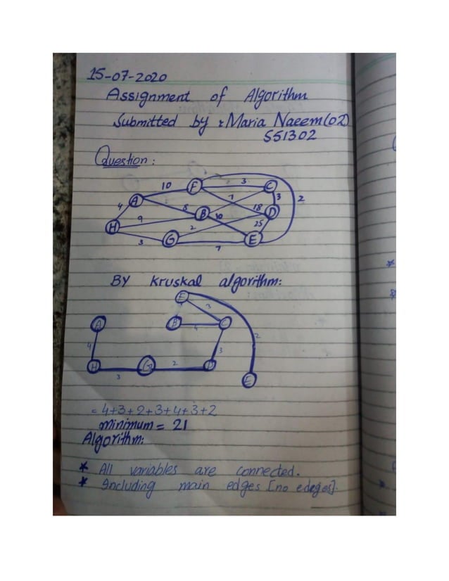 kruskal and prime algorithm graph solution | PDF