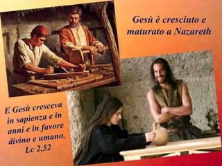 Gesù è cresciuto e
maturato a Nazareth
 