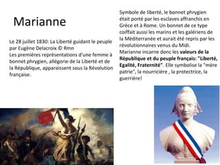 Marianne
Le 28 juillet 1830: La Liberté guidant le peuple
par Eugène Delacroix © Rmn
Les premières représentations d'une f...