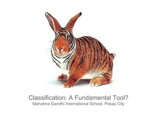 Classification: A Fundamental Tool?
Mahatma Gandhi International School, Pasay City
 