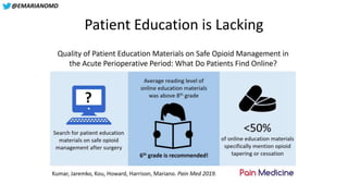 @EMARIANOMD
Patient Education is Lacking
 