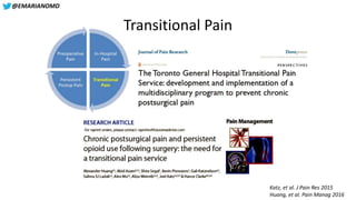 @EMARIANOMD
Transitional Pain
Katz, et al. J Pain Res 2015
Huang, et al. Pain Manag 2016
 