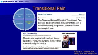 @EMARIANOMD #WAS2020
Transitional Pain
Katz, et al. J Pain Res 2015
Huang, et al. Pain Manag 2016
 
