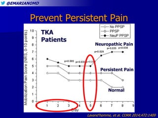 @EMARIANOMD
Prevent Persistent Pain
Lavand’homme, et al. CORR 2014;472:1409
TKA
Patients
Normal
Persistent Pain
Neuropathi...