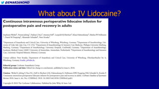 @EMARIANOMD
What about IV Lidocaine?
 