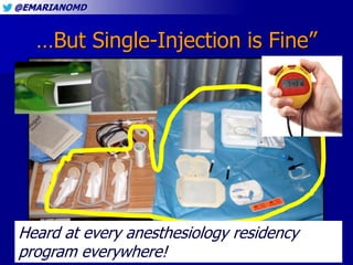 @EMARIANOMD
…But Single-Injection is Fine”
Heard at every anesthesiology residency
program everywhere!
 