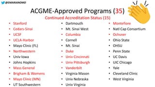 @EMARIANOMD
ACGME-Approved Programs (35)
• Stanford
• Cedars-Sinai
• UCSF
• UCLA-Harbor
• Mayo Clinic (FL)
• Northwestern
...
