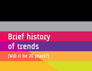 Brief history
of trends
(Will it be 20 years?)
 