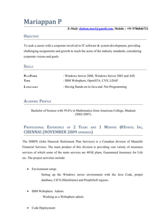 Mariappan p 2+ exp resume