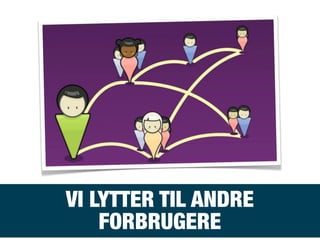 VI LYTTER TIL ANDRE
FORBRUGERE
 