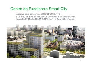 4
Centro de Excelencia Smart City
Iniciativa para concentrar el CONOCIMIENTO
y los RECURSOS en innovación orientada a las ...