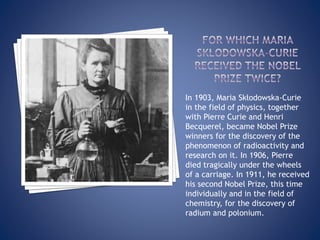 Maria Skłodowska-Curie - Polish scientist | PPTX | Chemistry | Science