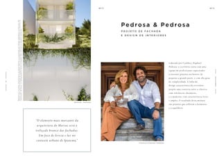 “O elemento mais marcante da
arquitetura do Marias será o
treliçado branco das fachadas.
Um foco de leveza e luz no
contexto urbano de Ipanema.”
P
e
r
s
pe
c
t
i
v
a
i
l
u
s
t
r
a
d
a
.
A
de
c
o
r
a
ç
ã
o
,
o
s
r
e
v
e
s
t
i
me
n
t
o
s
e
o
p
a
i
s
a
g
i
s
m
o
s
ã
o
i
m
a
ge
n
s
me
r
a
me
n
t
e
i
l
u
s
t
r
a
t
i
v
a
s
.
O
s
m
ó
v
e
i
s
,
a
s
s
i
m
c
o
m
o
o
s
m
a
t
e
r
i
a
i
s
de
a
c
a
b
a
me
n
t
o
s
ã
o
de
d
i
me
n
s
õ
e
s
c
o
me
r
c
i
a
i
s
e
n
ã
o
f
a
z
em
p
a
r
t
e
d
o
c
o
n
t
r
a
t
o
de
c
o
n
s
t
r
u
ç
ã
o
.
O
i
m
ó
v
e
l
e
o
emp
r
ee
n
d
i
me
n
t
o
s
e
r
t
ã
o
e
n
t
r
eg
u
e
s
c
o
m
o
i
n
d
i
c
a
d
o
n
o
mem
o
r
i
a
l
de
s
c
r
i
t
i
v
o
.
DETALHE - FACHA DA
Liderado por Cynthia e Raphael
Pedrosa, o escritório conta com uma
equipe de profissionais capacitados
a executar projetos exclusivos, de
pequeno a grande porte, e com alto grau
de complexidade. A linha de
design característica do escritório
propõe uma conversa entre o clássico,
com referências charmosas,
e o moderno, com características leves
e amplas. O resultado desta mistura
são projetos que refletem a harmonia
e o equilíbrio.
Ped ro sa & Ped rosa
P R O J E T O D E F A C H A D A
E D E S I G N D E I N T E R I O R E S
A
R
Q
U
I
T
E
T
O
S
CY NT HIA E RA PHA EL PEDROSA
1
8
 