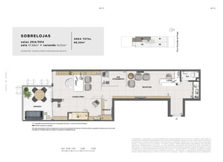 0.0 0.50 1.00 2.00 3.00
a de c o r a ç ã o , o pa i s a g i s m o e o s r e v e s t i me n t o s s ã o i m a ge n s me r a me n t e i l u s t r at i va s . o s m ó v e i s , a s s i m c o m o o s
m at e r i a i s de a c a b a me n t o r ep r e s e n ta d o s n a p l a n ta s ã o de d i me n s õ e s c o me r c i a i s e n ã o fa z em pa r t e d o c o n t r at o
de c o n s t u ç ã o . o i m ó v e l s e r á e n t r eg u e c o m o i n d i c a d o n o mem o r i a l de s c r i t i v o . e s ta é u m a p l a n ta p r o v i s ó r i a
s u je i ta a a lt e r a ç ã o s em av i s o p r é v i o . o p r o je t o p o de r á s o f r e r m o d i f i c a ç õ e s de c o r r e n t e s d a s p o s t u r a s
m u n i c i pa i s , c o n c e s s i o n á r i a s e d o l o c a l . a p l a n ta a p r e s e n ta l o c a l i z a ç ã o p r e l i m i n a r de p i l a r e s e p r u m a d a s de
i n s ta l a ç õ e s . a s á r e a s p r i vat i va s r ep r e s e n ta m a s á r e a s d o s c o mpa r t i me n t o s s o m a d a s à s á r e a s d a s pa r ede s , p i l a r e s
e p r u m a d a s . a s c o ta s a p r e s e n ta d a s em p l a n ta s ã o de e i x o a e i x o d a s pa r ede s . o s m at e r i a i s a s e r em u t i l i z a d o s
n a c o n s t r u ç ã o e s tã o e s pe c i f i c a d o s n o mem o r i a l de s c r i t i v o . o s m at e r i a i s e a c a b a me n t o s a p r e s e n ta d o s n e s s a
p l a n ta s e r ã o o f e r e c i d o s a o s c l i e n t e s c o m u m c u s t o a d i c i o n a l , d u r a n t e a pe r s o n a l i z a ç ã o de a c a b a me n t o s .
SOBRELOJAS
salas 204/304
sala 57,89m2
+ varanda 10,31m2
ÁREA TOTAL
68,20m2
s ugestão consultório endocrinologista
6
4
 