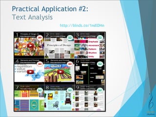 Practical Application #2: 
Text Analysis 
http://blnds.co/1ndlDHn 
 