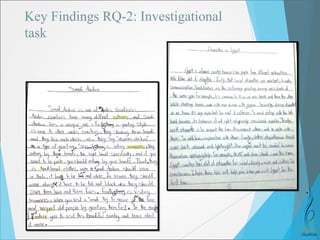 Key Findings RQ-2: Investigational 
task 
 