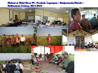 Diskusi at Balai R
awa PU, Pemkab, Lapangan – Banjarmasin/Batola –
Kalimantan Selatan, 2011-2012

 