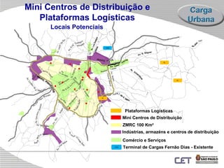 Locais Potenciais TCFD TCFD Terminal de Cargas Fernão Dias - Existente  Mini Centros de Distribuição e Plataformas Logísticas Indústrias, armazéns e centros de distribuição Comércio e Serviços Mini Centros de Distribuição ZMRC 100 Km² Plataformas Logísticas PL PL PL 