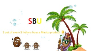 SBU
1 out of every 3 Indians buys a Marico product
 