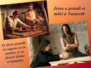 Jésus a grandi et
mûri à Nazareth
 