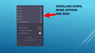 SCROLLING DOWN,
MORE OPTIONS
ARE SEEN
2015mftpulido
28
 