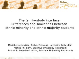 The family-study interface: Differences and similarities between  ethnic minority and ethnic majority students ,[object Object],[object Object],[object Object]