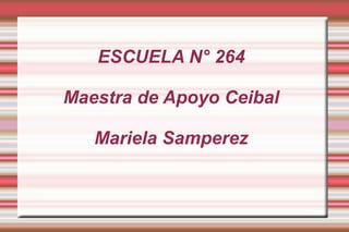 ESCUELA N° 264
Maestra de Apoyo Ceibal
Mariela Samperez

 