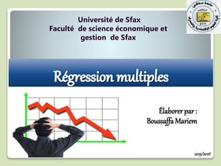 Élaborerpar :
BoussaffaMariem
2015/2016
Université de Sfax
Faculté de science économique et
gestion de Sfax
 