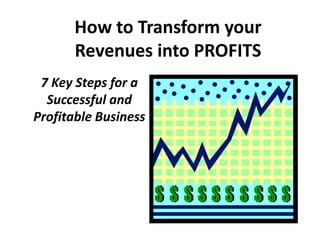 How to Transform your
Revenues into PROFITS
7 Key Steps for a
Successful and
Profitable Business
 