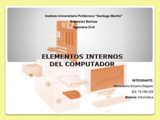 INTEGRANTE:
Mariestenia Briceño Delgado
C.I: 19.186.526
Materia: Informática
Instituto Universitario Politécnico "Santiago...