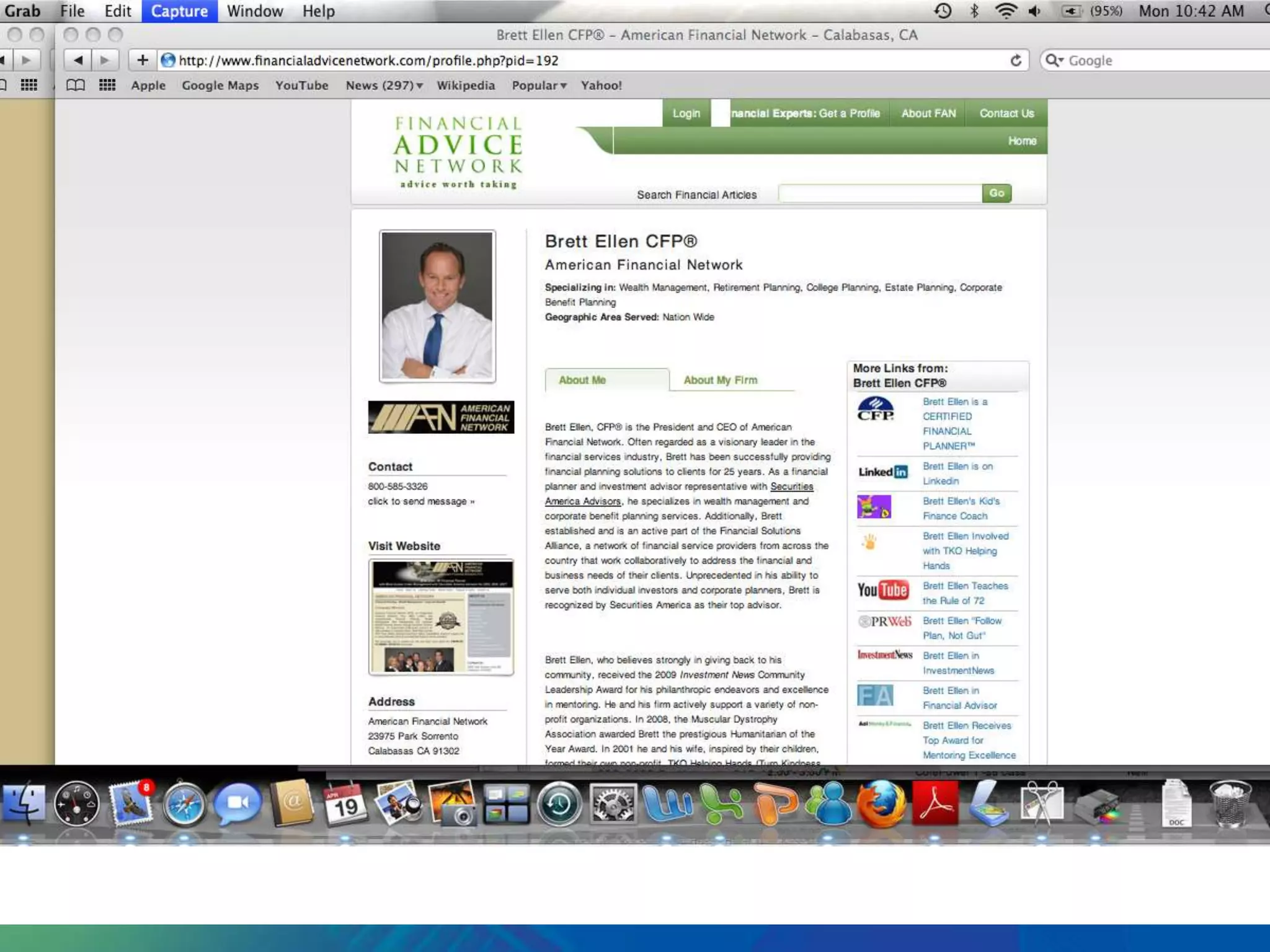 Screen Shot Brett Ellen’s FAN page
 