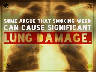 Some argue that smoking
weed can cause signiﬁcant
lung damage.
 