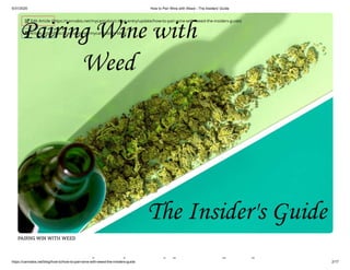 Pairing Wine with Weed - The Insiders' Guide to Cannabis Strains and Grapes