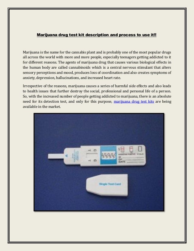 Marijuana drug test kit description and process to use it!!