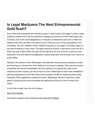A New Legal Marijuana Gold Rush?