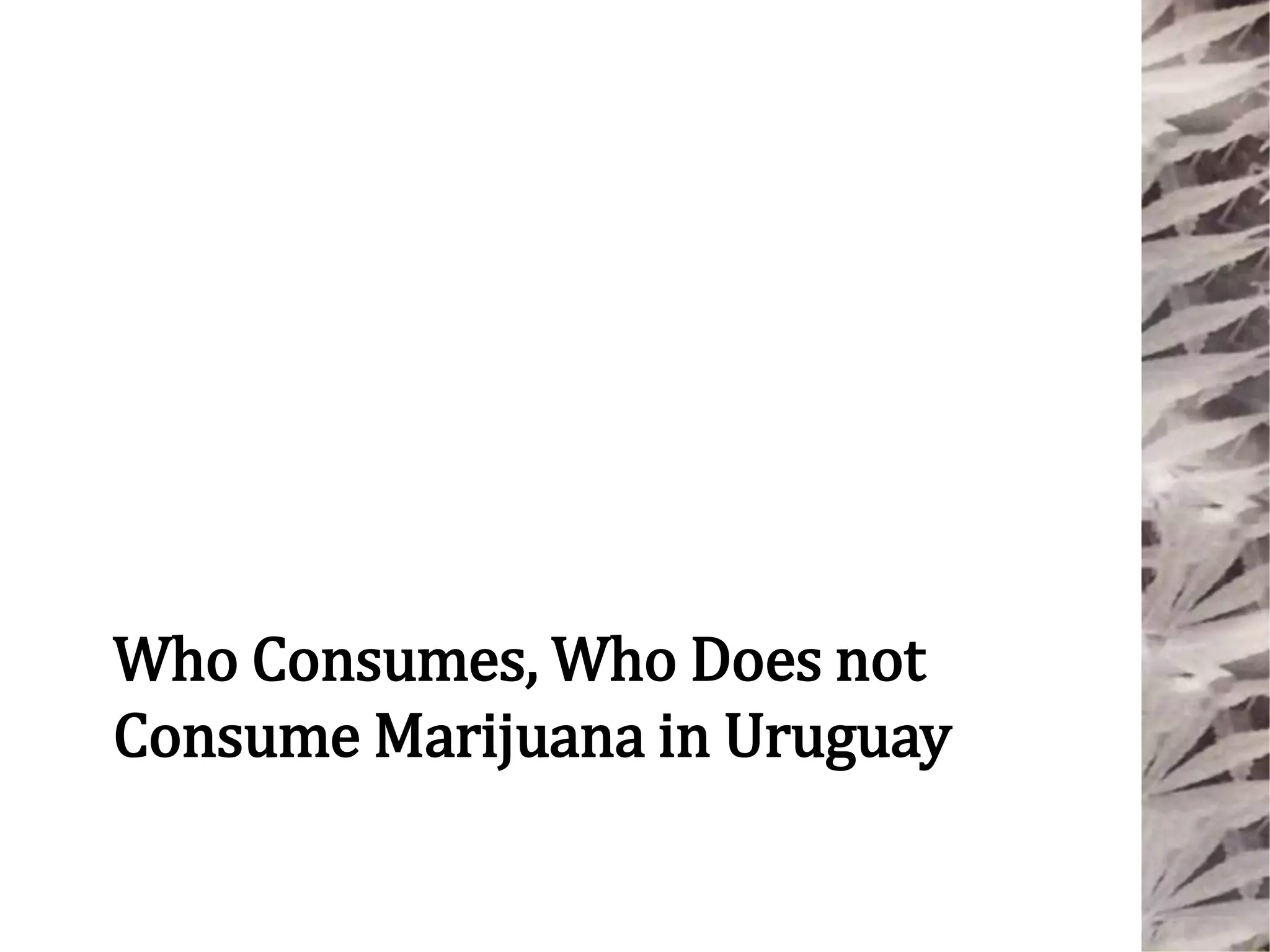 Who Consumes, Who Does not
Consume Marijuana in Uruguay
 
