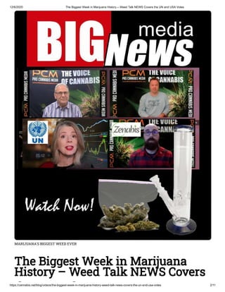 The Biggest Week in Marijuana History - Weed Talk NEWS Covers it All