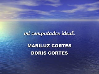 mi computador ideal. MARILUZ CORTES DORIS CORTES 
