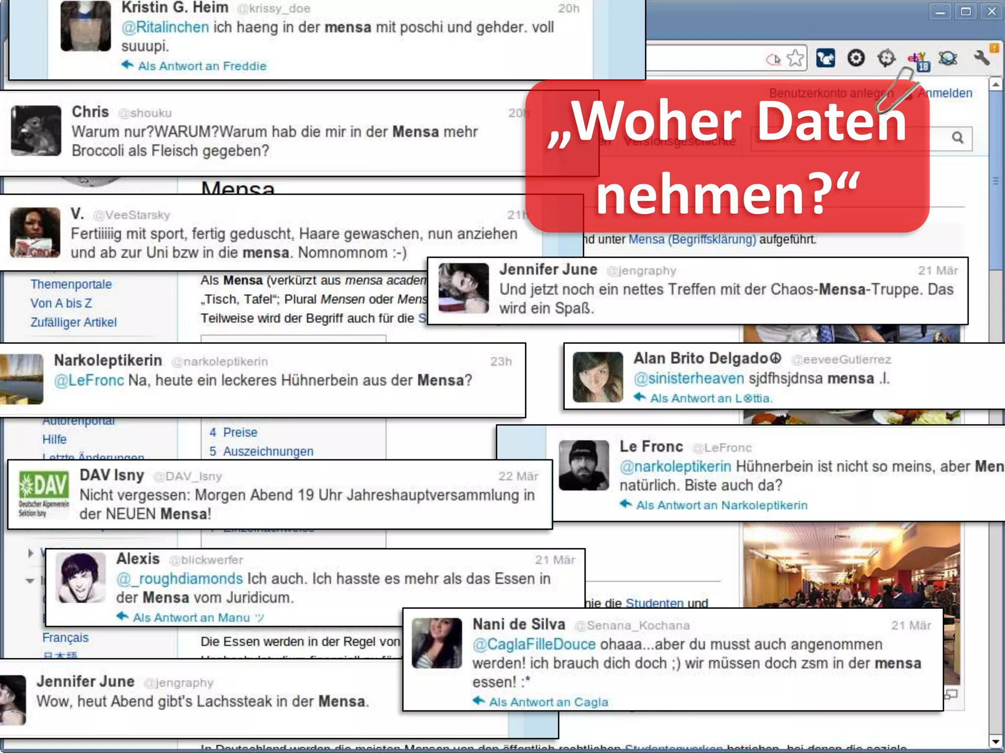 „Woher Daten
 nehmen?“
 