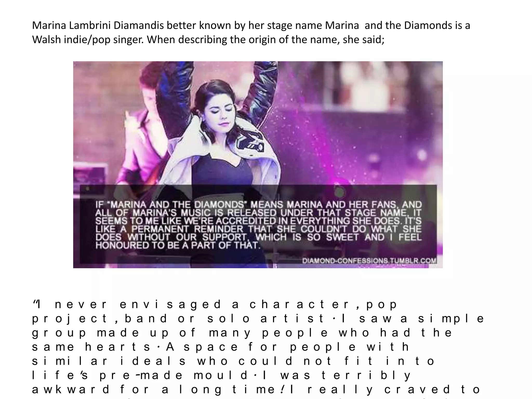 Marina and the dimonds research | PPTX, image size:2048x1536