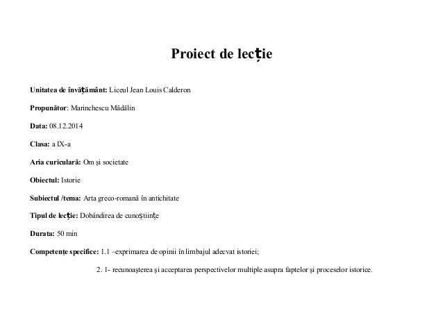 Marinchescu Madalin Proiect Lectie