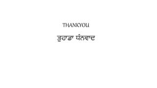 THANKYOU
ਤੁਹਾਡਾ ਧੰਨਵਾਦ
 