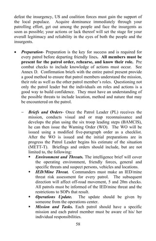 Marine Corps Small Unit Leaders Guide To Counterinsurgency | PDF