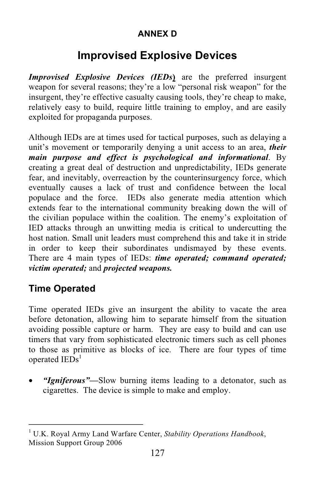Small Unit Leaders Guide To Counterinsurgency Five Final Rules
