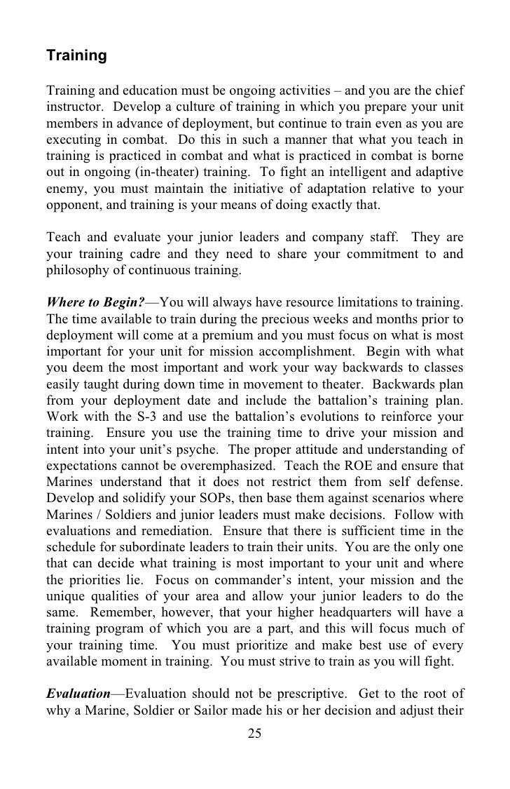 Small Unit Leaders Guide To Counterinsurgency Five Final Rules