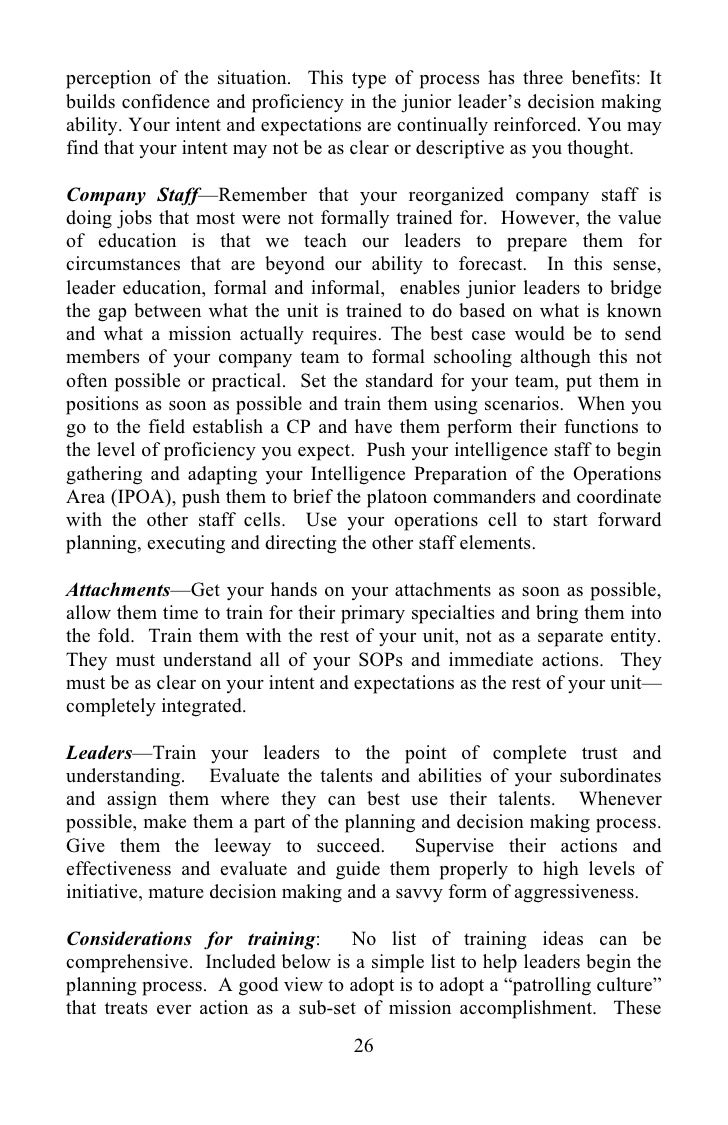 Small Unit Leaders Guide To Counterinsurgency Five Final Rules