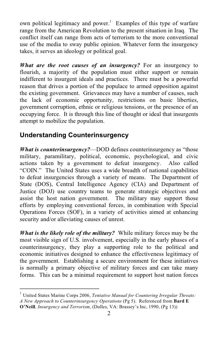 Small Unit Leaders Guide To Counterinsurgency Five Final Rules