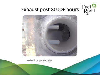 Exhaust post 8000+ hours
21
No hard carbon deposits
 